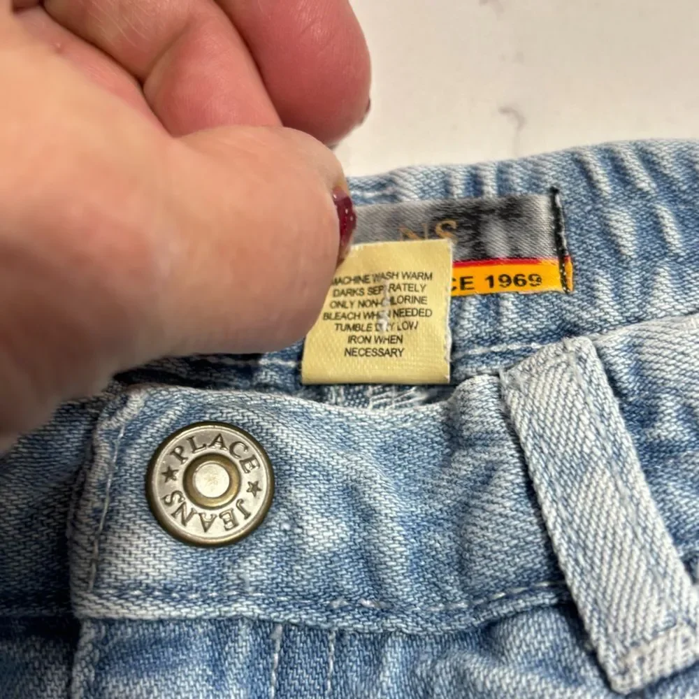 The Children’s Place Y2K 2000s Baby Girls Flare Blue Light Wash Denim Jeans 6-9M